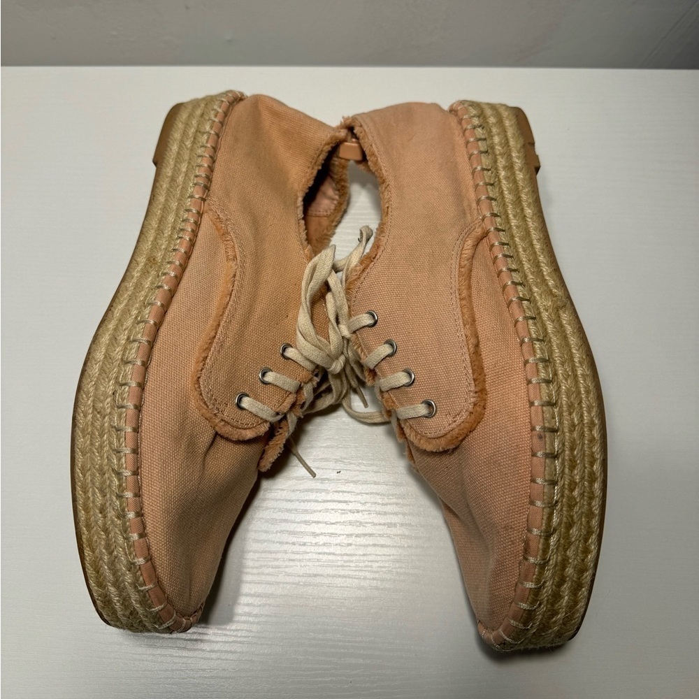 DV Dolce Vita Roxie Blush Pink Espadrille Sneakers Lace Up Canvas Flat‎ Women 10